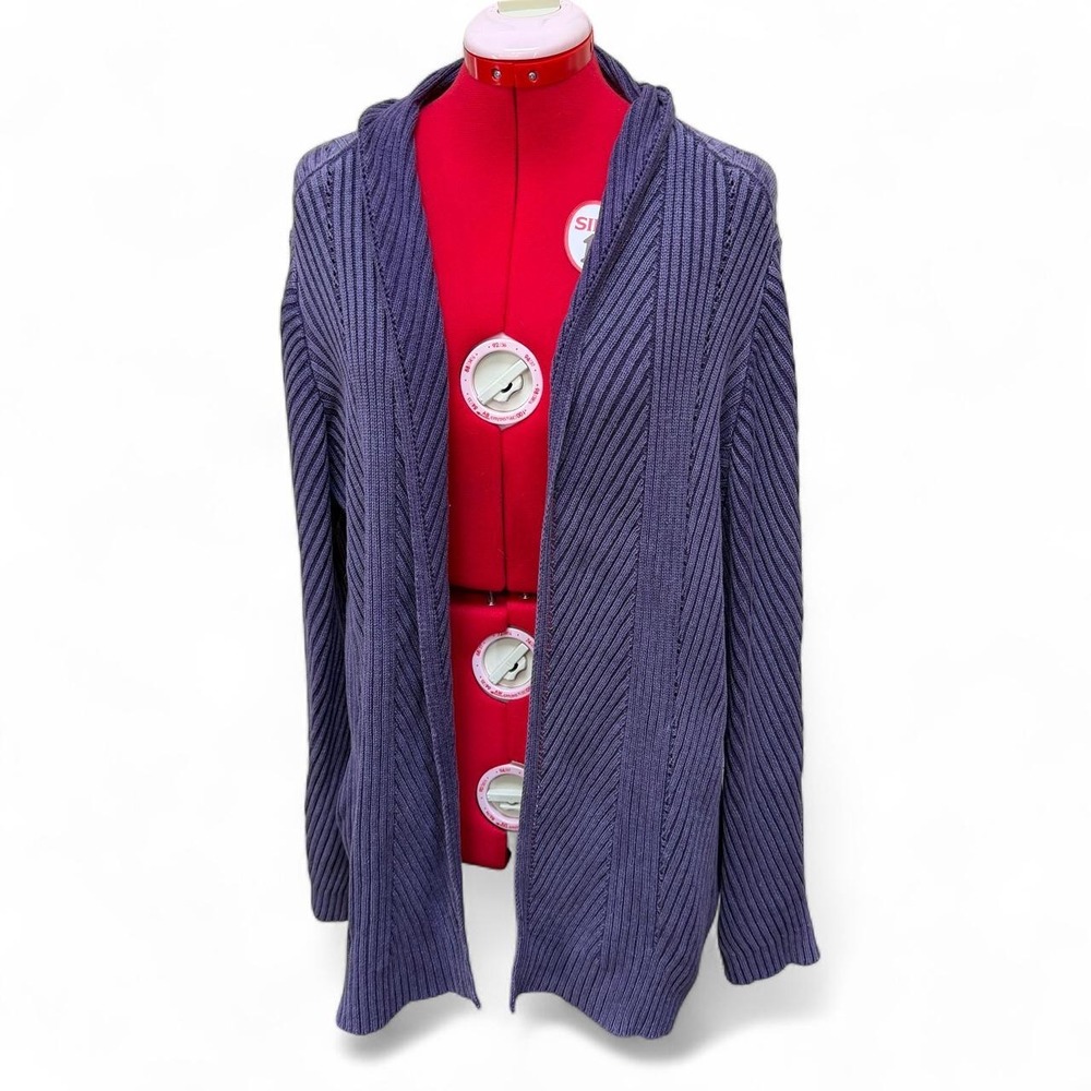 Carbon 2 Cobalt Purple Ribbed Knit Cardigan Boho Autumn